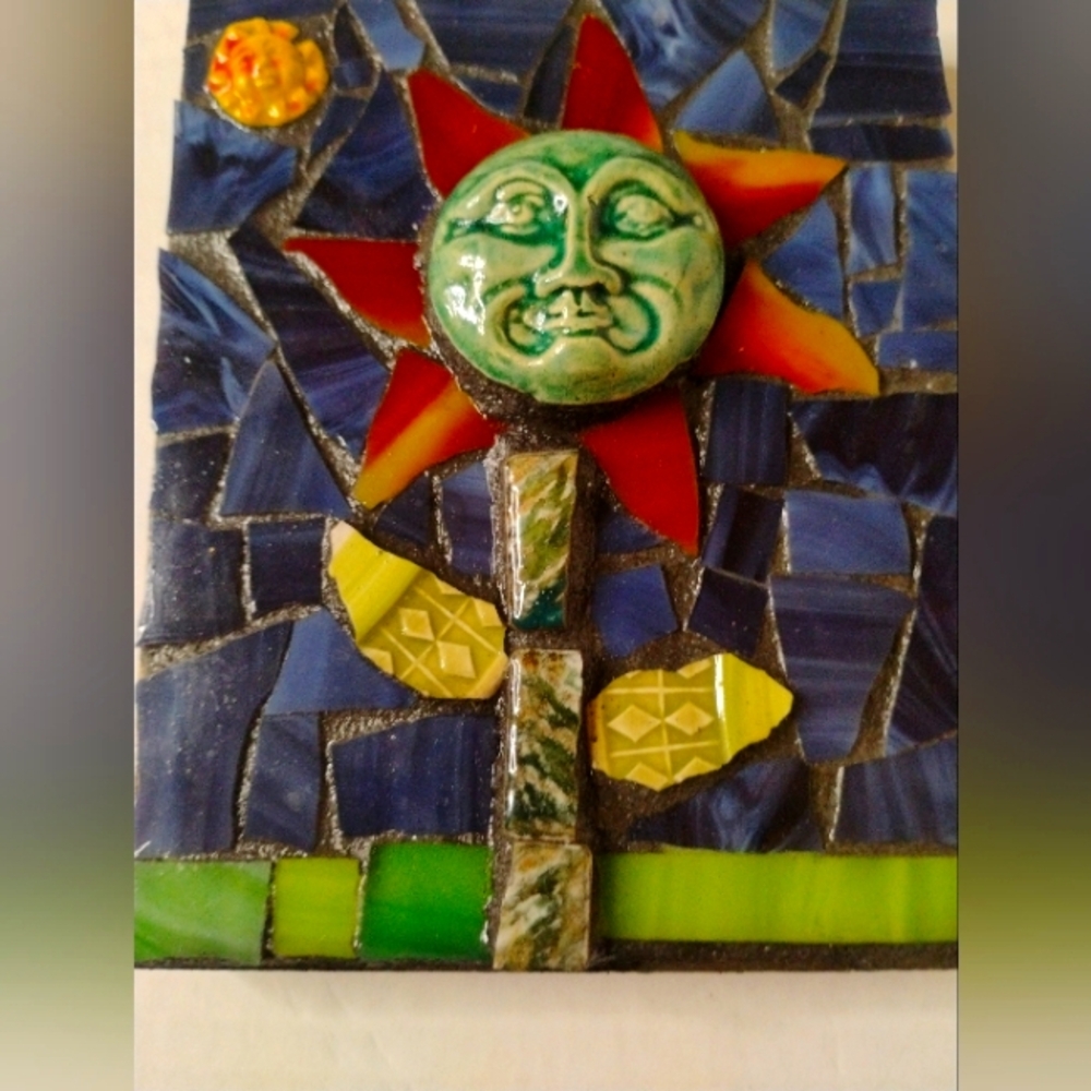 Colorful Mosaic Sun Art Piece